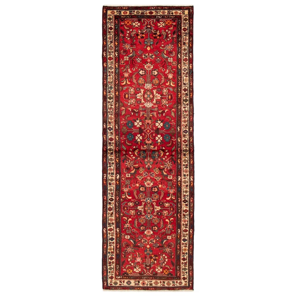 ECARPETGALLERY Hand-knotted Andelz Red Wool Rug - 3'4 x 10'8