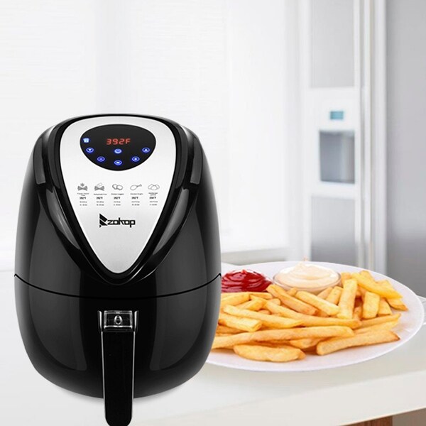 1300W Electric Air Fryer Low-Fat Touch Screen Control w/ 6 Cooking Presets Timer 