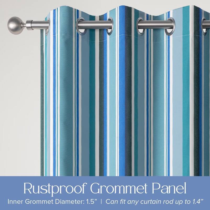 Outdoor Stripe Privacy Protected Grommet Panel