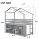 preview thumbnail 9 of 15, Twin House Loft Bed with Roof Frame, Under Bed Shelving Storage Unit, Guardrails, Ladder