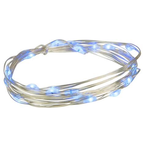 20 Battery Operated Blue LED Micro Fairy Lights - 6ft, Copper Wire