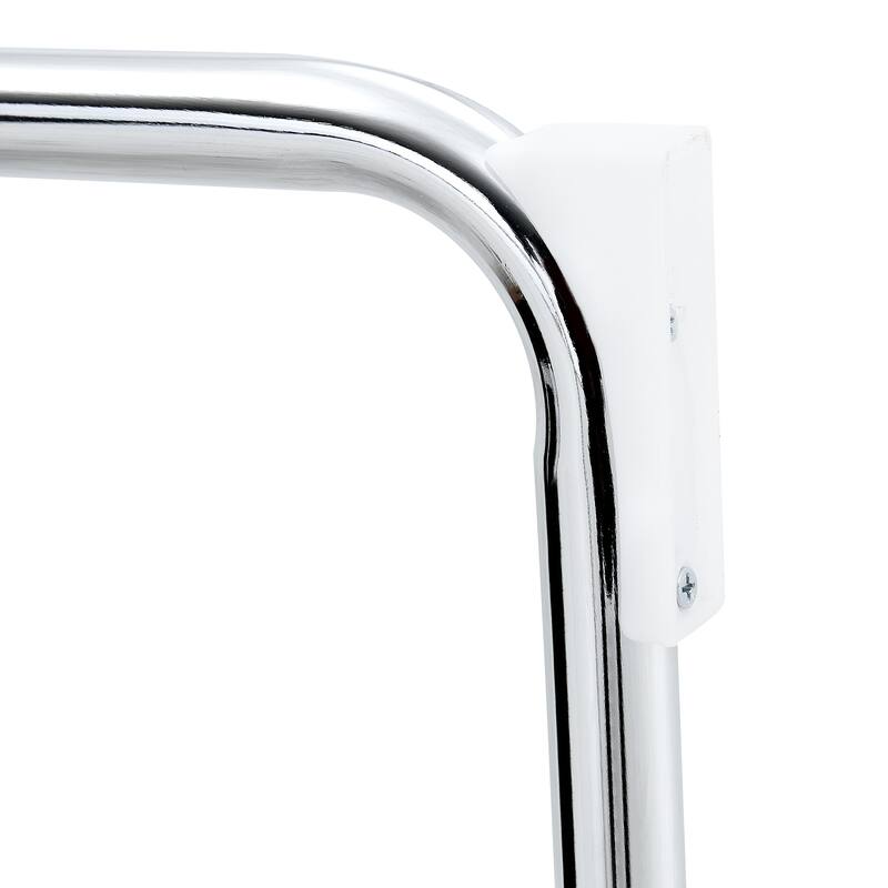 Natural Rattan & Solid Wood Bar Stool Set of 4 - 25" Medieval Modern Style with PU Seat & Chrome Legs