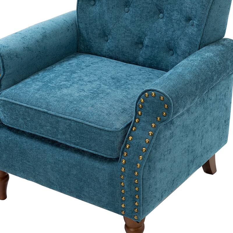 Indiges Comfy Upholstered Accent Armchair with Tufted Back Set of 2 for Bedroom Reading Office