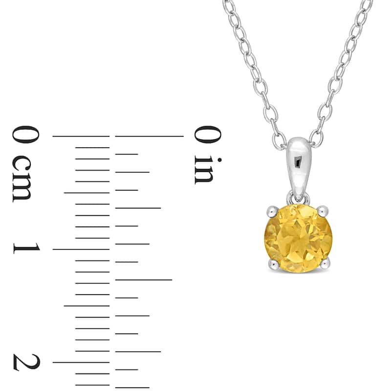 Miadora Birthstone Gemstone Heart Design Solitaire Necklace Sterling Silver