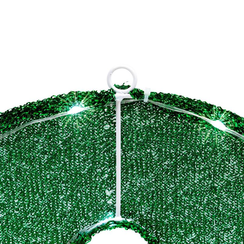 LED Lighted Tinsel BOO Outdoor Halloween Sign Decoration - 50" - Clear Lights