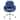 Minna Office Chair in Blue Fabric with Polished Aluminum Base