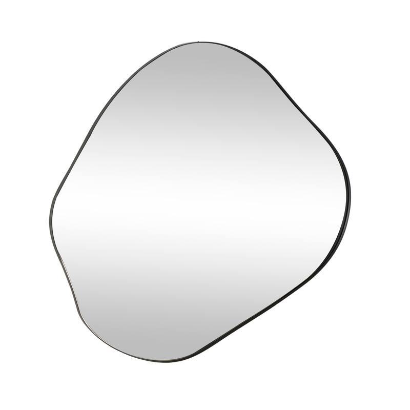 CosmoLiving by Cosmopolitan Black Metal Wavy Abstract Wall Mirror