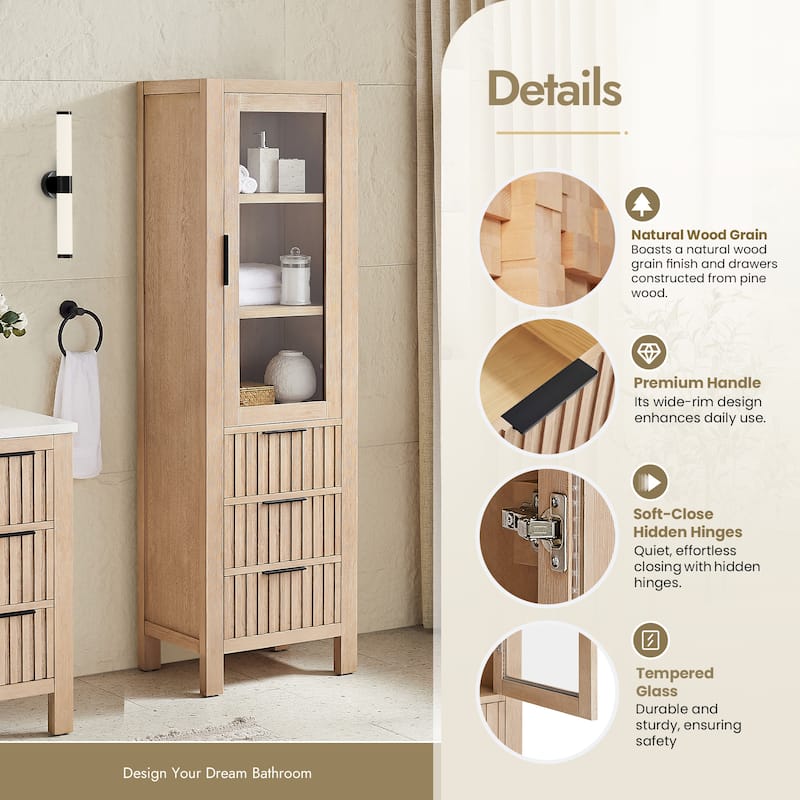 Shenzhen Solid Wood Bathroom Storage Cabinet