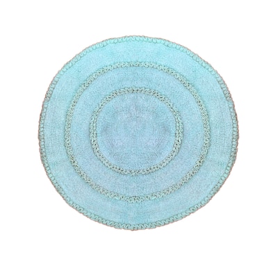 Double Ruffle Collection Absorbent Cotton Machine Washable Bath Rug