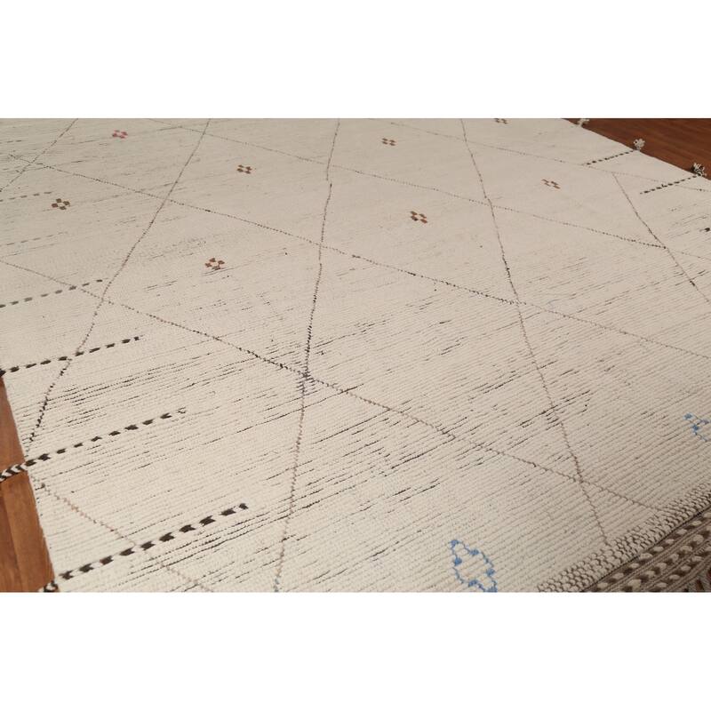 Earth Tone Moroccan Oriental Large Area Rug Handmade Wool Carpet - 10'1"x 14'8"