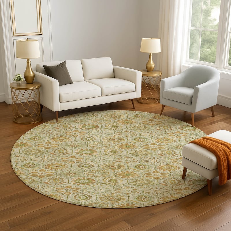 Premium Washable Super Soft Traditional Farmhouse Mayfield Rug - Beige - 8' x 8'