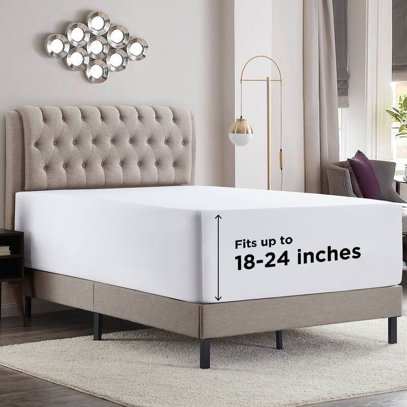 Empyrean Bedding Extra Deep Pocket Microfiber Fitted Sheet Set - White - King
