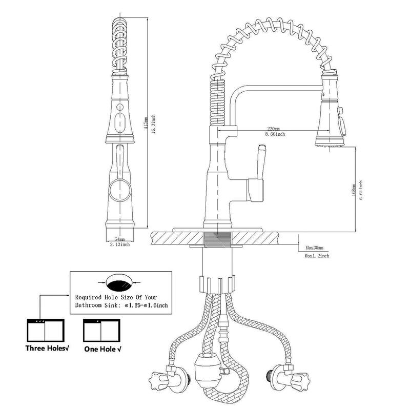 WIZ Single-Handle Pull-Down Sprayer 3 Spray High Arc Kitchen Faucet
