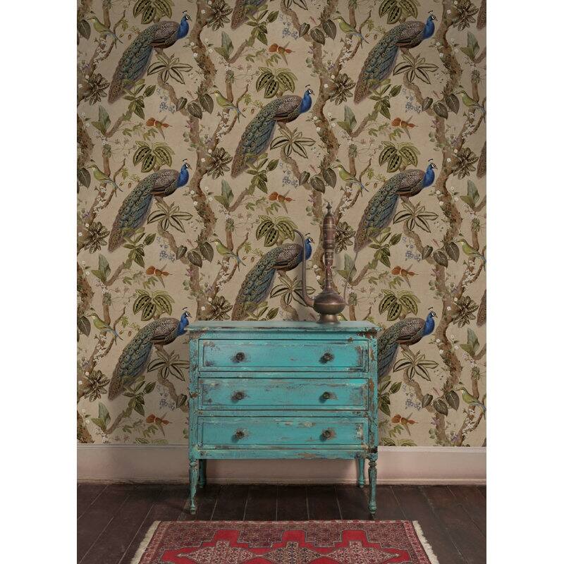 Cassia Peacock Non-Pasted Wallpaper - Covers 56 Square Feet