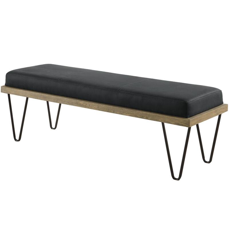 Modern Industrial Inspired Design Accent Bench with Hairpin Legs