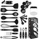 preview thumbnail 1 of 5, Cooking Utensil set, 24 piece Silicone Kitchen Tools Black