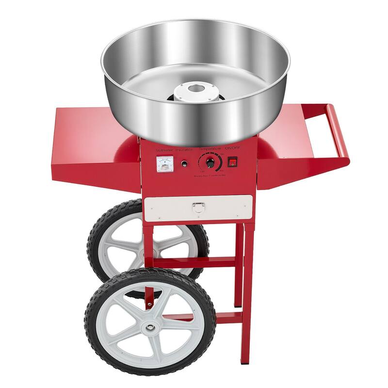 Stainless Steel 1000W Commercial Cotton Candy Machine with Temp Control - 32.24x20.47x37.6 inch