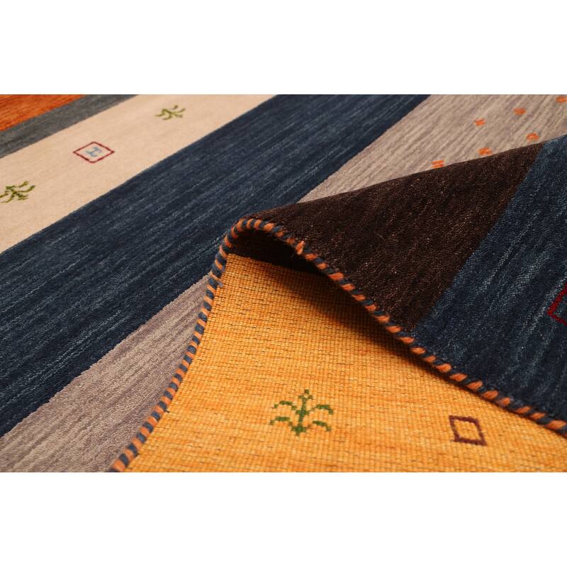 ECARPETGALLERY Hand Loomed Kashkuli Gabbeh Multi Color Wool Rug - 6'9 x 9'9