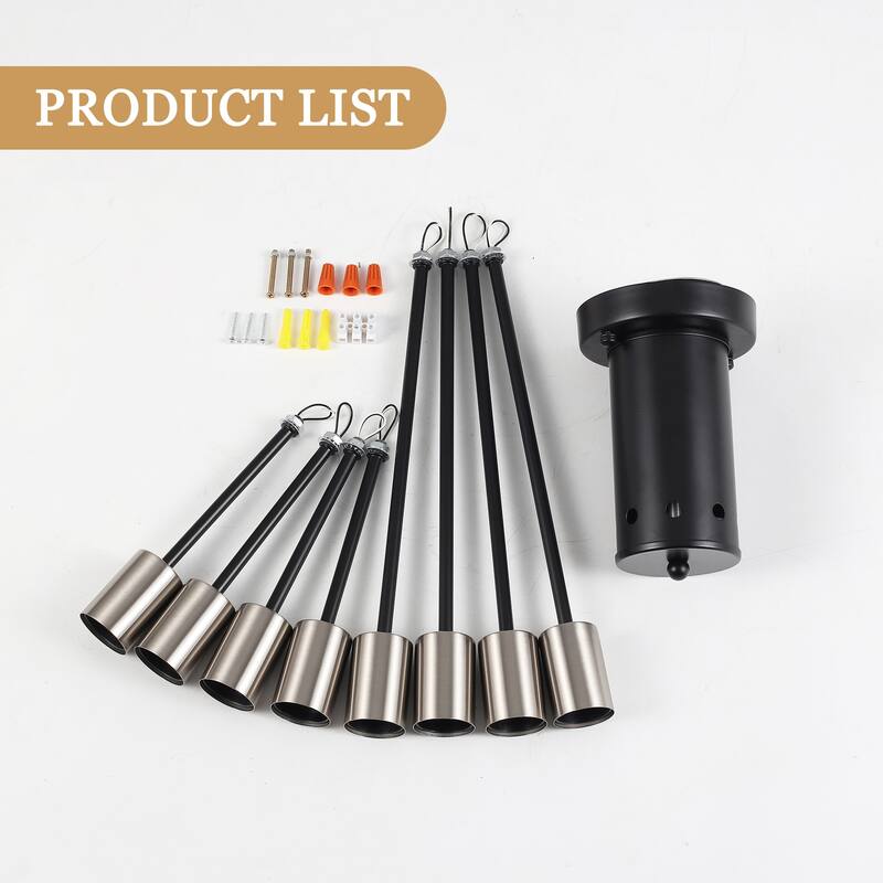 8-Light Modern Semi Flush Mount Sputnik Ceiling Light for Kitchen Bedroom Dining Room