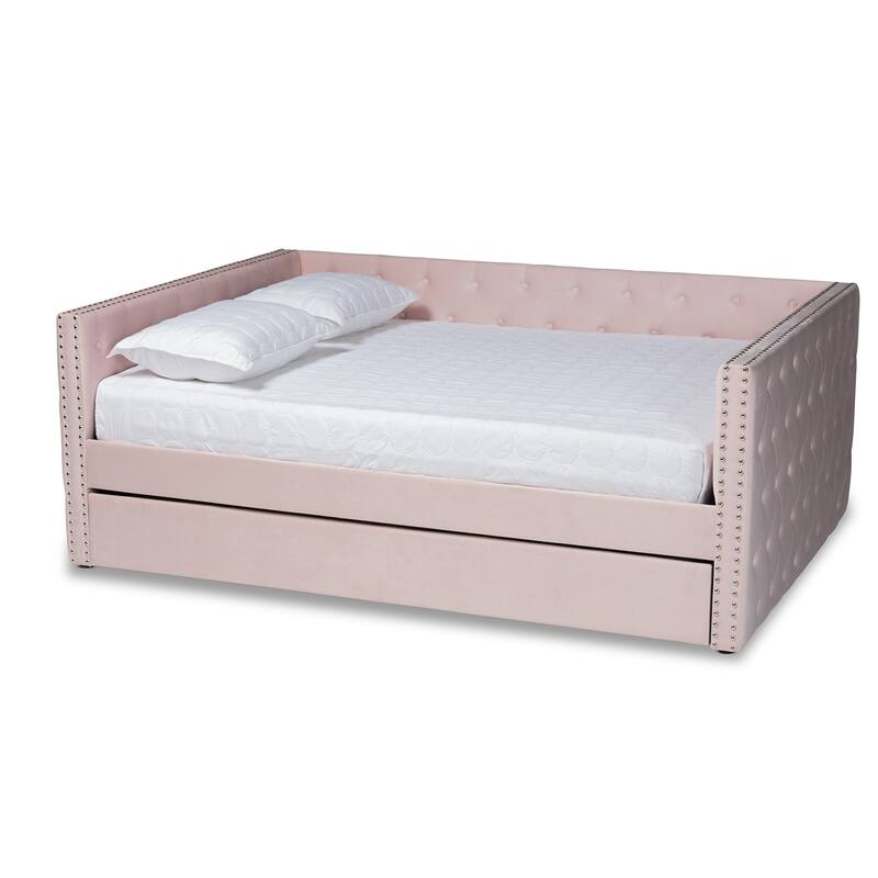 Larkin Modern Velvet Fabric Upholstered Daybed with Trundle
