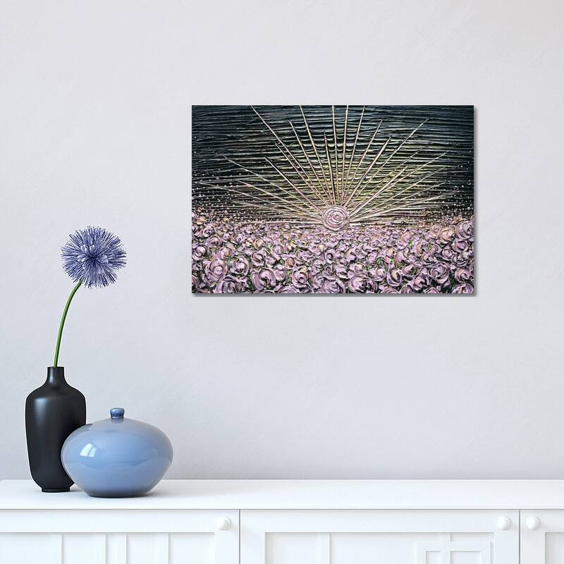iCanvas "Glowing Hearts - Lavender Gold" by Nada Khatib Canvas Print - 12x18x1.5