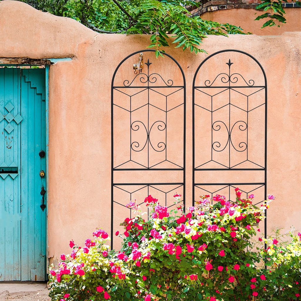 2 Pack Metal Garden Trellis 71" x 19.7" Rustproof Trellis for Climbing Plants Outdoor Flower Support