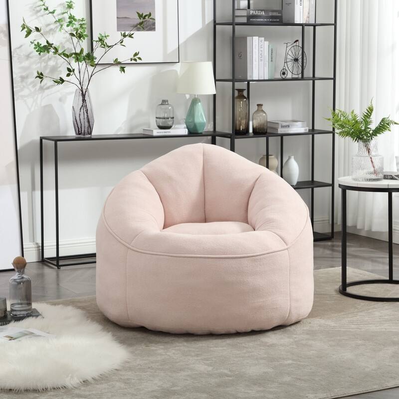 Compressed Foam Bean Bag Chair with Footrest - Plush Lounger for Modern Living Spaces
