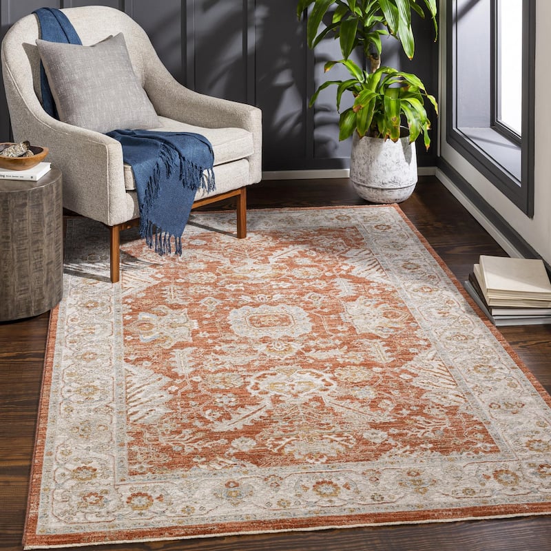 Livabliss Avant Garde Traditional Area Rug - 6' 7" x 9' 6" - Burnt Orange - Rectangle