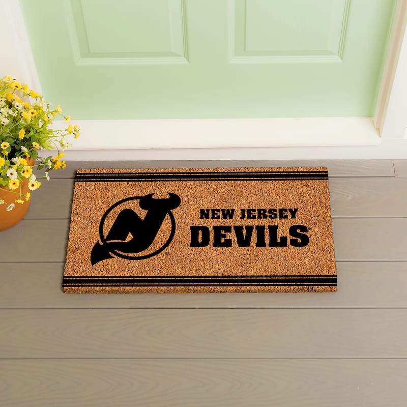 New Jersey Devils Monochrome Indoor/Outdoor Coir Door Mat - 28" x 16"