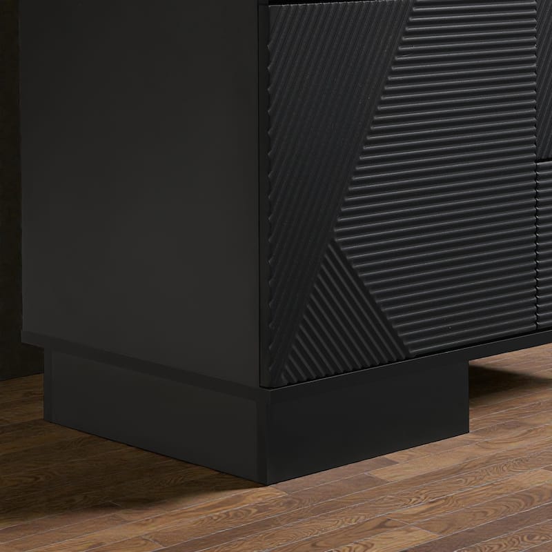 70.8'' Modern TV Stand for 75'' TVs, Minimalist Media Console with Storage Cabinets, 4 Drawers and Metal Center Leg