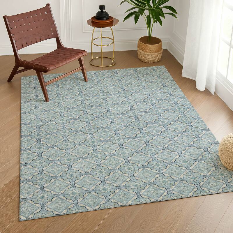Machine Washable Indoor/ Outdoor Contemporary Granby Chantille Rug