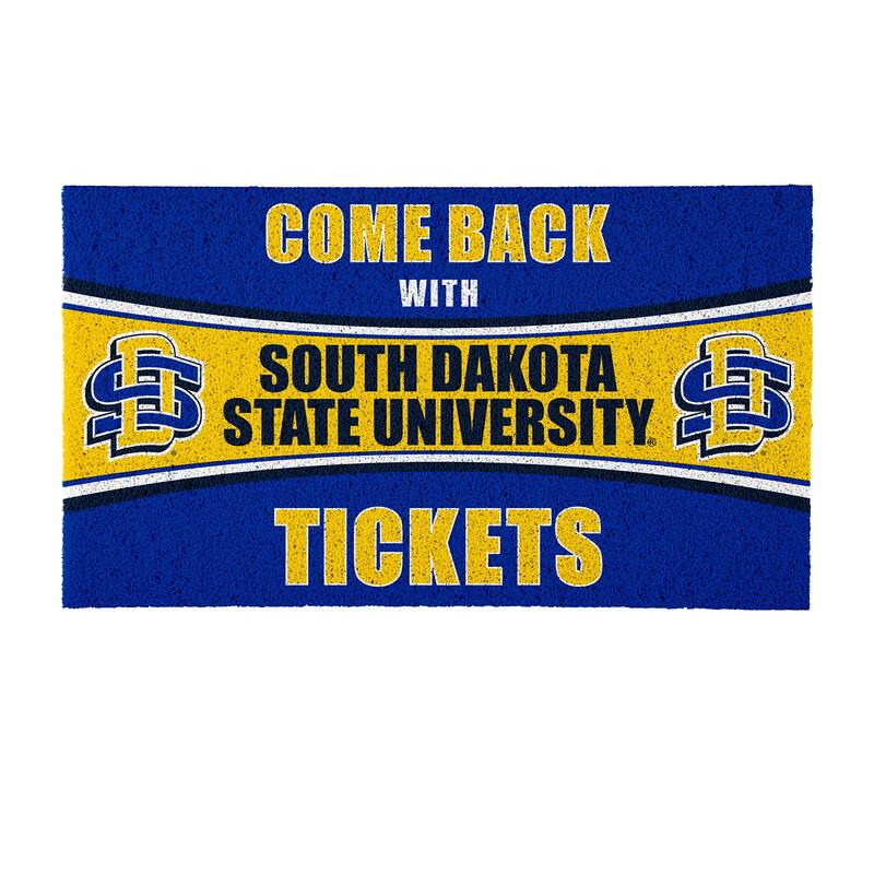 North Dakota State University 28 in. x 16 in. PVC "Come Back With Tickets" Trapper Door Mat