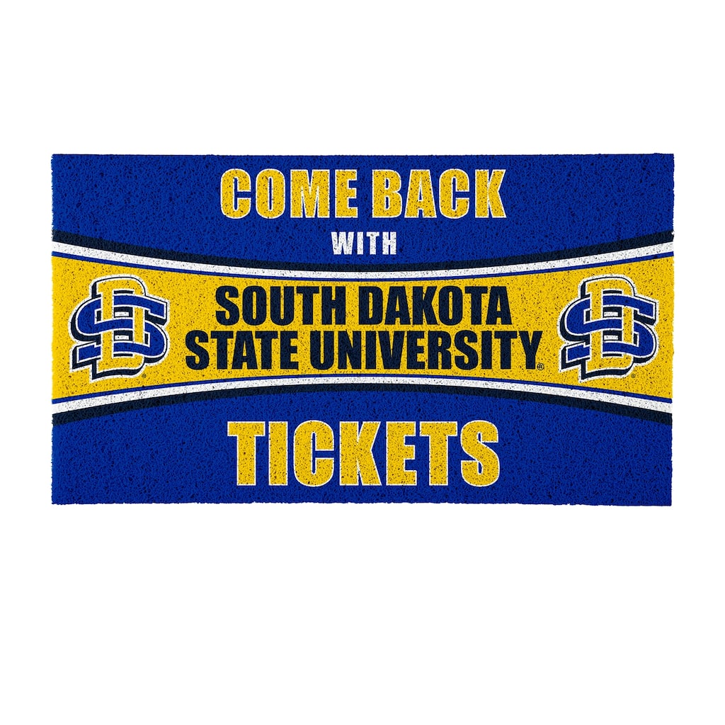 North Dakota State University 28 in. x 16 in. PVC "Come Back With Tickets" Trapper Door Mat