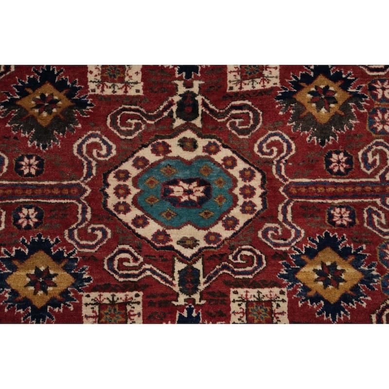 Hand Knotted Oriental 100% Wool Carpet Traditional Geometric Red Ardebil Area Rug - 7' 5'' X 4' 5''