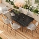 preview thumbnail 26 of 26, Outdoor Rectangle expandable sintered stone dining table is suitable for 8-10 people.