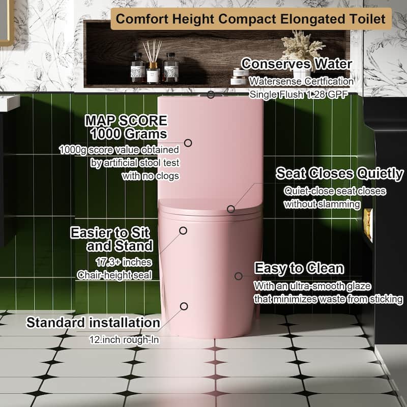 One Piece Elongated Toilet Tornado Flush. ADA Comfort Height 16.25 Inch. Dual Flush 1.1 1.6 GPF. MAP 1000g