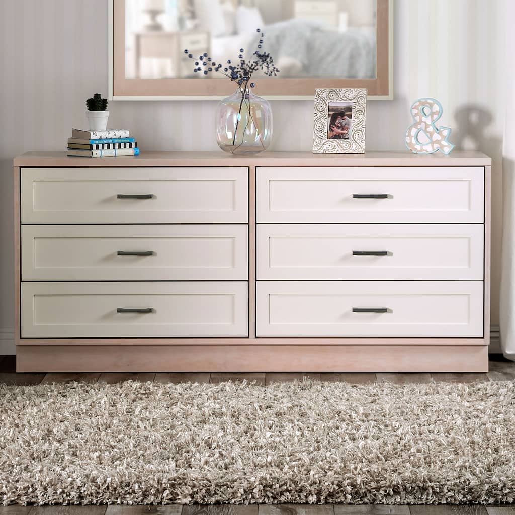 Furniture of America Caldera Mid-Century Modern Cream 6-drawer Dresser - Overstock - 32301001 Furniture of America Caldera Mid-Century Modern Cream 6-drawer Dresser - Overstock - 32301001