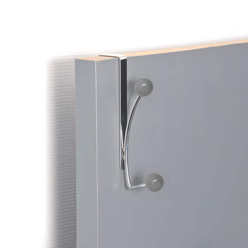 Over The Door Hook Rack with 2 Ball Ends - 0.8 L x 4 W x 7.5 H