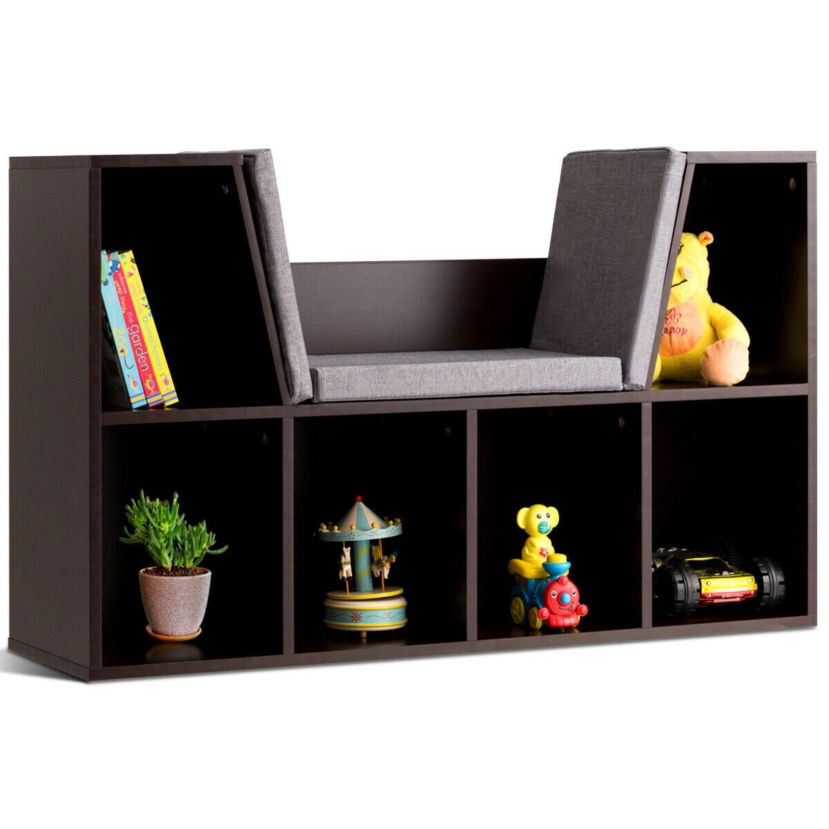 Shop Costway 6 Cubby Kid Storage Cabinet Cushioned Bookcase Multi