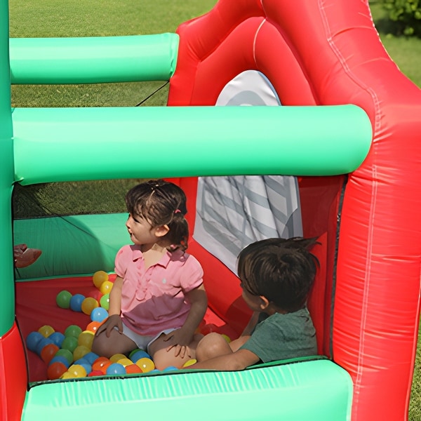 Blow up trampoline top