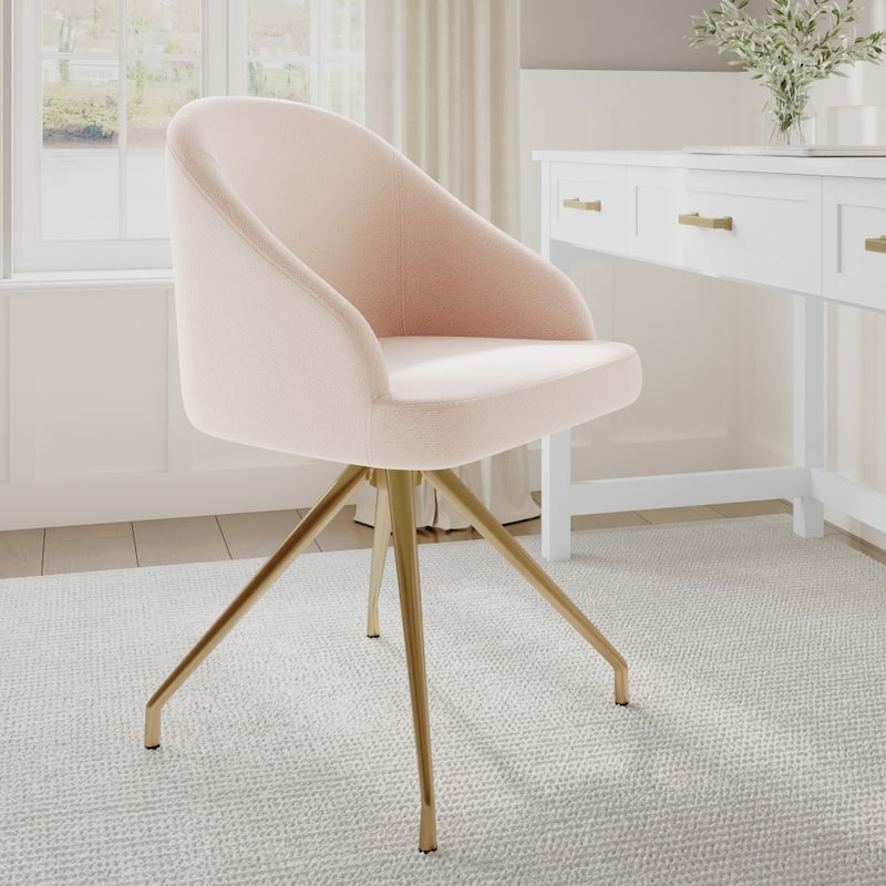 Martha Stewart Upholstered Stationary Swivel Home Office Chair