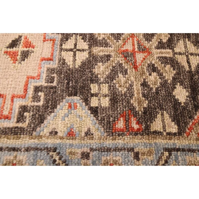 ECARPETGALLERY Hand-knotted Jules Serapi Dark Grey Wool Rug - 2'8 x 9'9