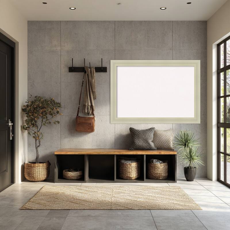 Oliver Warm Silver Wood Framed Cork Board - Bulletin Board, Organization Board, Pin Board