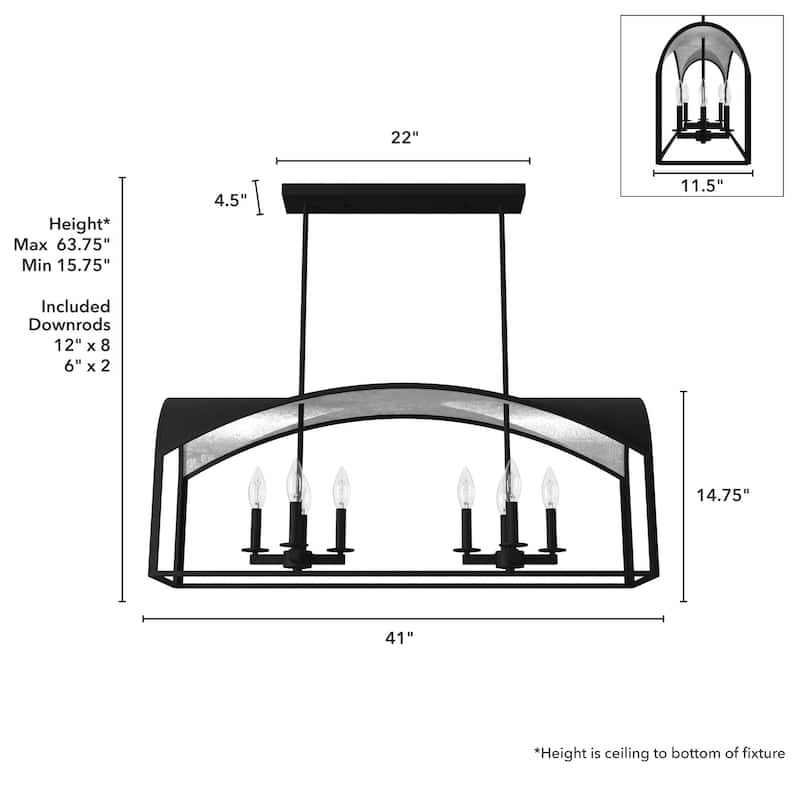Hunter Dukestown 8-Light Linear Chandelier - Dining Room - Contemporary, Transitional, Showstopper!