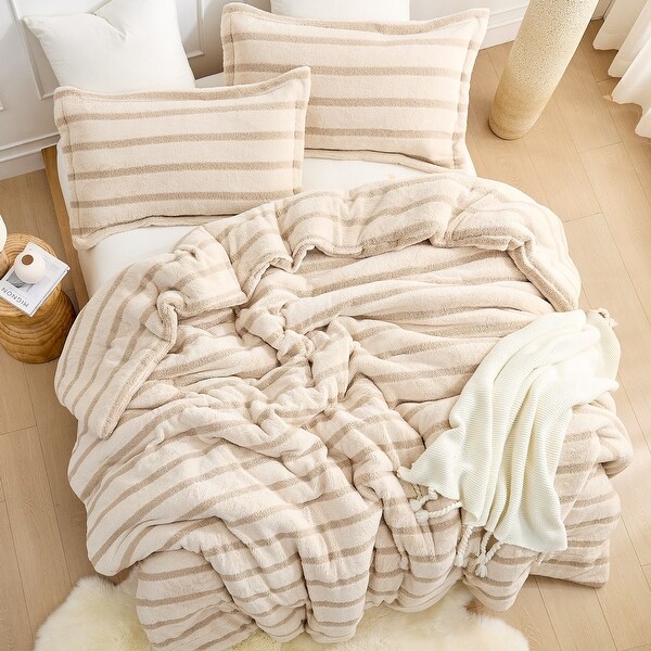 Coma Inducer® Cozzzzzzzzzzzzzzzzy Almond Cream Stripe XL Comforter