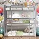 preview thumbnail 11 of 18, Twin Size Triple Bunk Bed with Strong Construction Silver