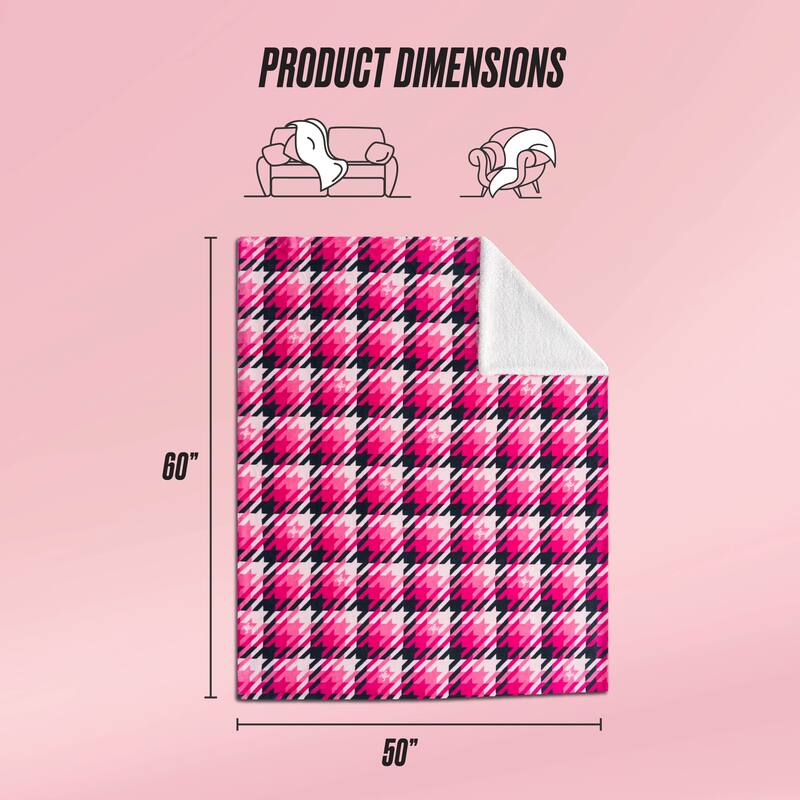 Juicy Couture Plush Reversible Sherpa Throw Blanket