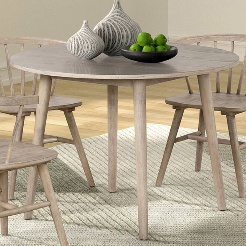 Round Wooden Dining Table with Shaker Legs
