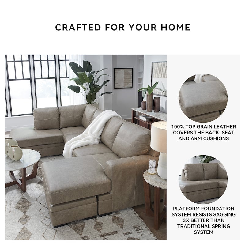 Signature Design by Ashley Amuleto Brown 2-Piece Sectional with Chaise - 124"W x 86"D x 40"H