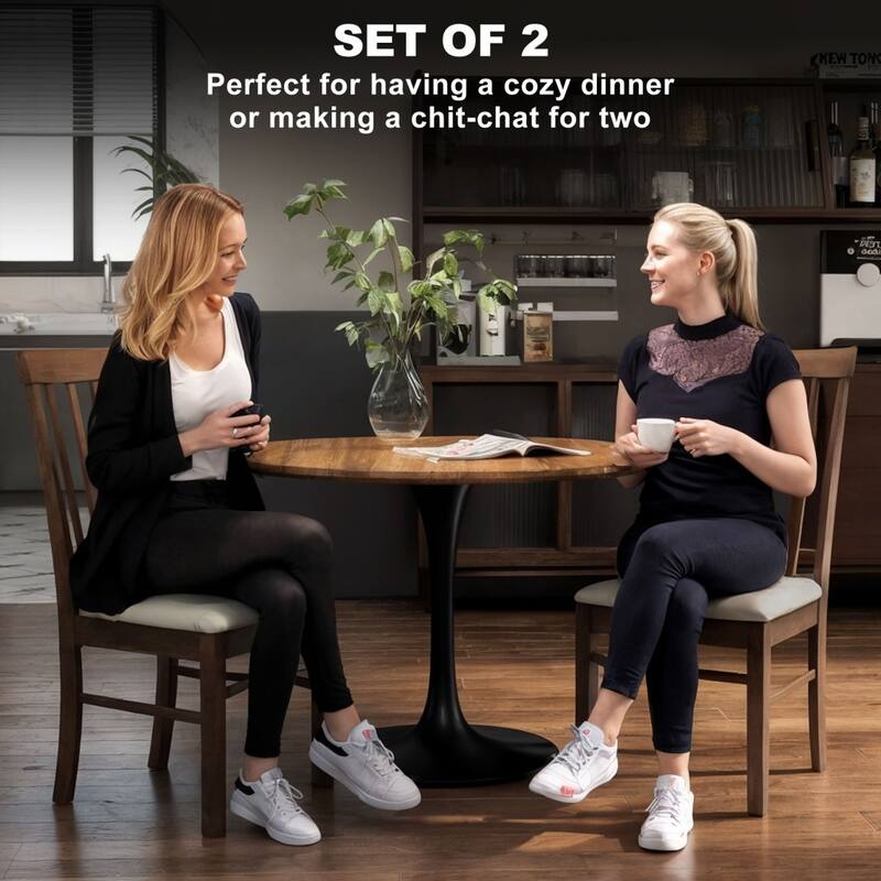 Modern Upholstered Dining Chairs Set of 2, with Rubber Wood Frame